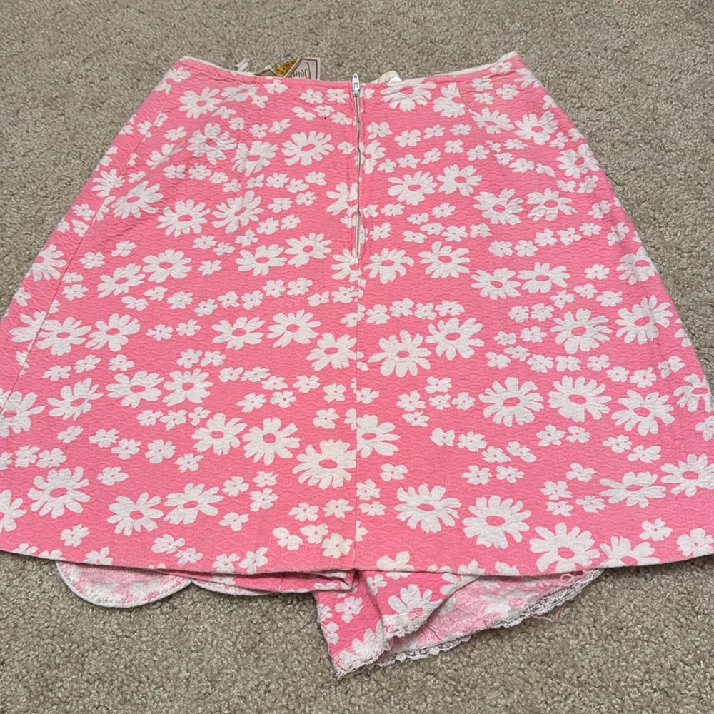 Vintage 70s Point of View Pink & White Flower Skort - Picture 7 of 11